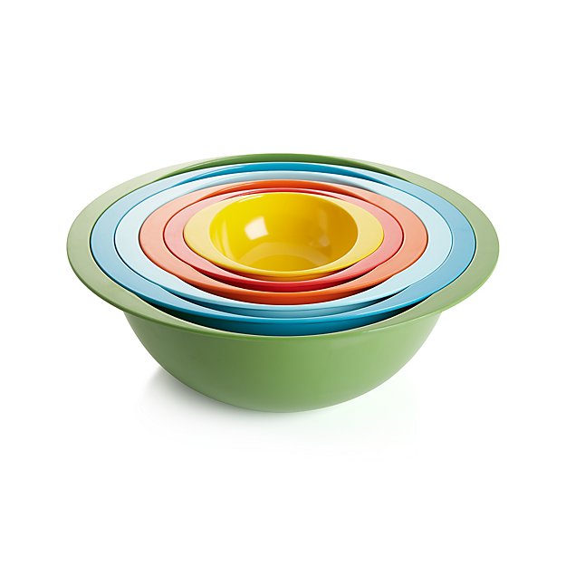 Set of 6 Nesting Melamine Bowls Crate and Barrel