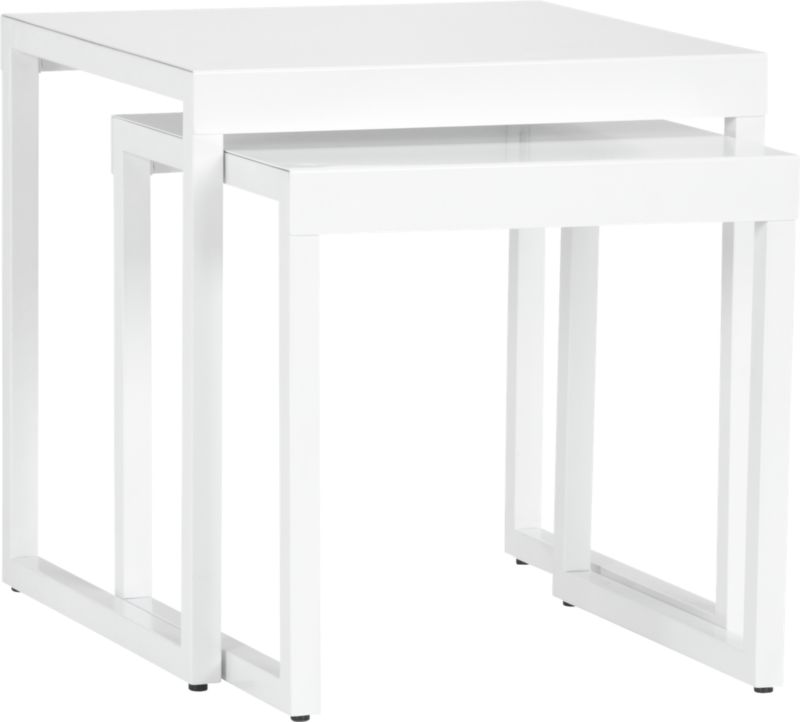Set of 2 White Nesting Tables