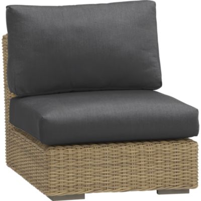 Newport Modular Armless Chair with Sunbrella® Charcoal Cushions