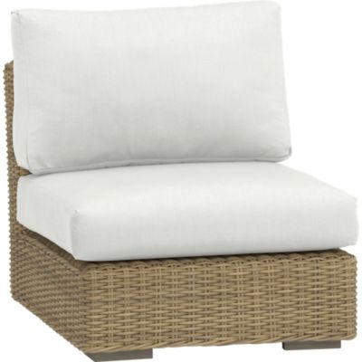 Newport Modular Armless Chair with Sunbrella® White Sand Cushions