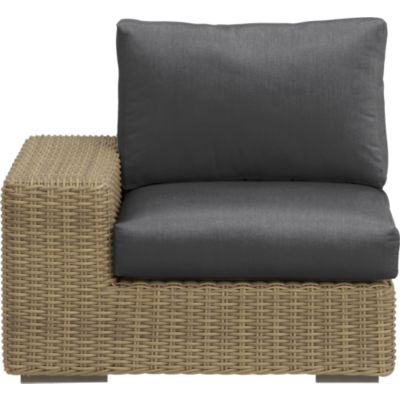 Newport Modular Left Arm Chair with Sunbrella® Charcoal Cushions
