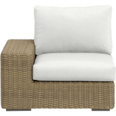 Newport Modular Left Arm Chair with Sunbrella® White Sand Cushions