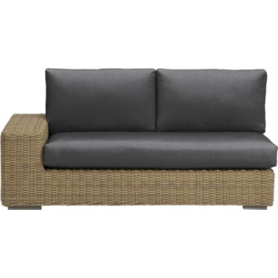 Newport Modular Left Arm Loveseat with Sunbrella® Charcoal Cushions