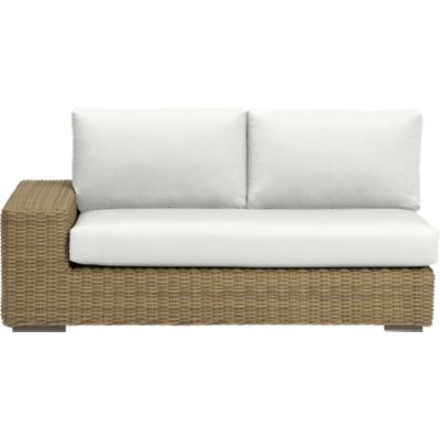 Newport Modular Left Arm Loveseat with Sunbrella® White Sand Cushions