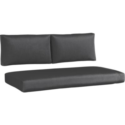 Sunbrella® Charcoal Modular Loveseat Cushions