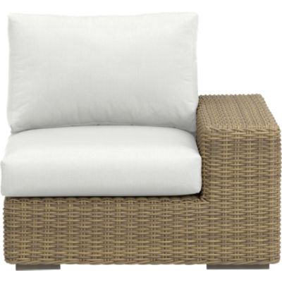 Newport Modular Right Arm Chair with Sunbrella® White Sand Cushions