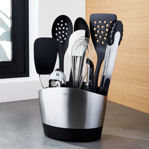 OXO Utensil Set 10 Piece Holder with Tools + Reviews Crate and Barrel