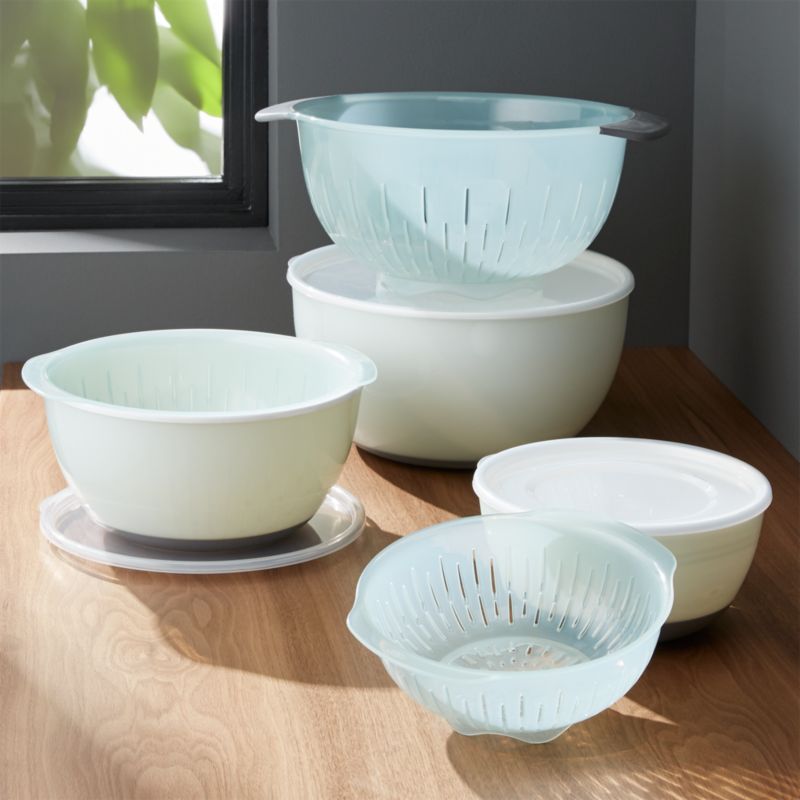 9Piece OXO ® Nesting Bowls and Colanders and Lids Set Crate and Barrel