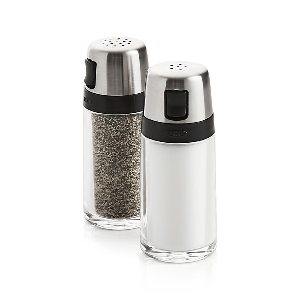 OXO ® Salt and Pepper Shaker Set in Salt & Pepper Crate and Barrel