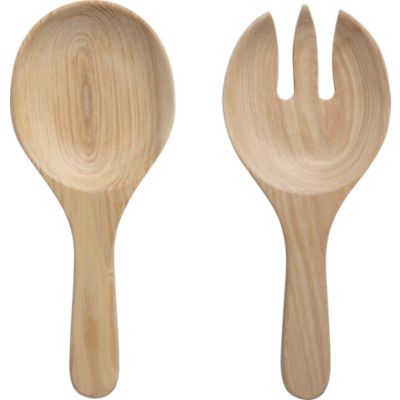 Set of 2 Oak Salad Servers