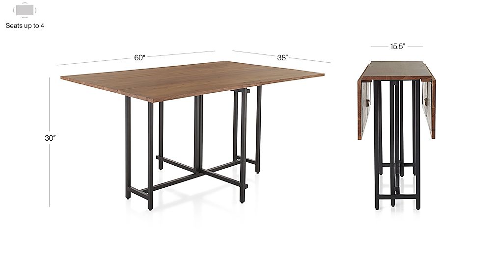 Origami Drop Leaf Rectangular Dining Table Crate and Barrel