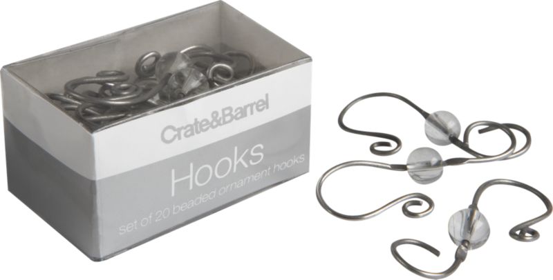 Ornament Hooks with Beads Set of 20