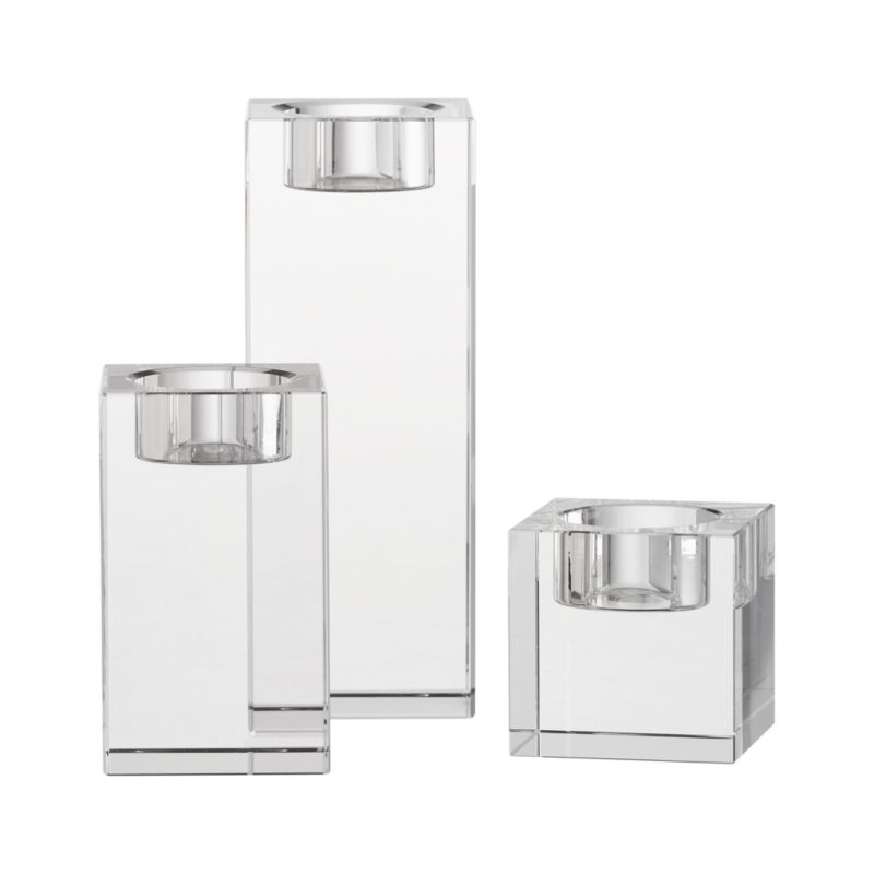 3-Piece Oslo Crystal Candleholder Set