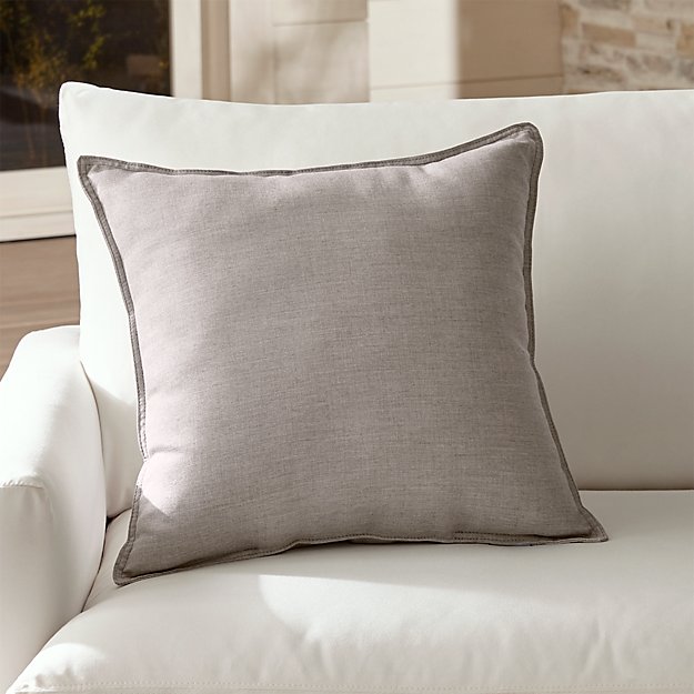 Sunbrella Silver Outdoor Pillow Crate and Barrel