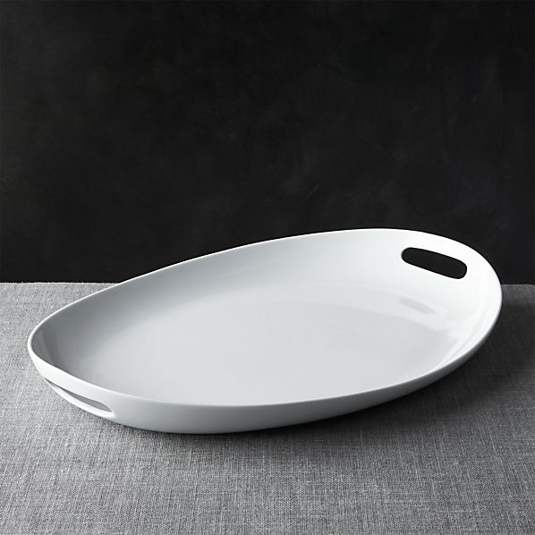 Oval Platter with Handles in Serving Platters Crate and Barrel