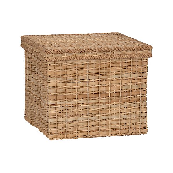 Palma Large Square Lidded Basket In Baskets 