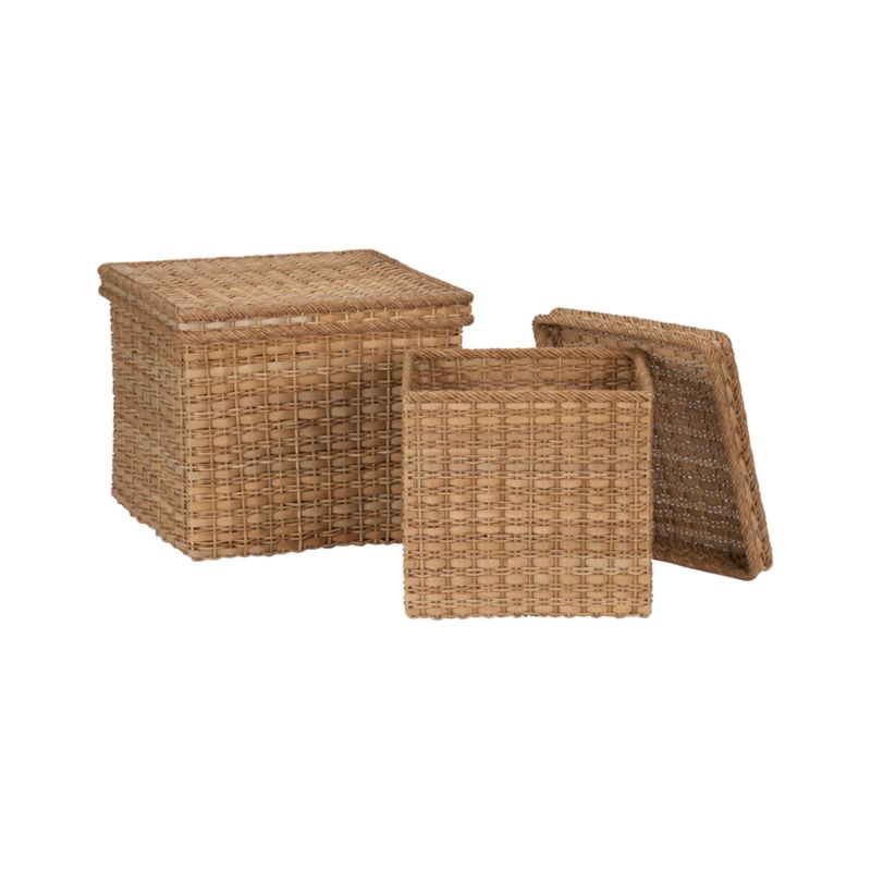 Palma Square Lidded Baskets - Palma Small...