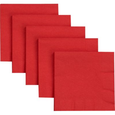 Set of 50 Red Cocktail Napkins