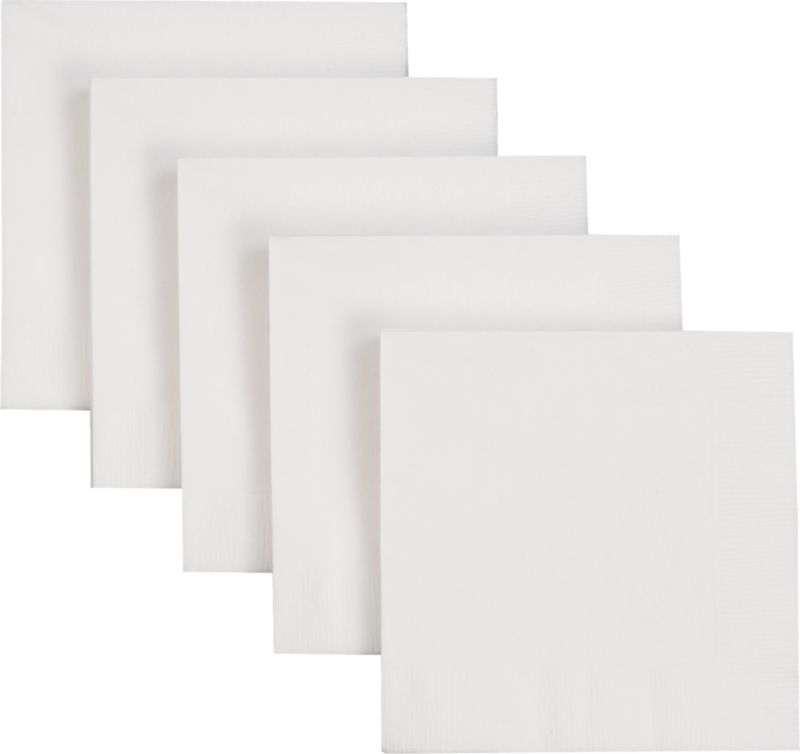 Set of 50 white cocktail napkins. 5" sq.