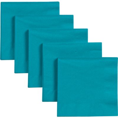 Set of 50 Teal Cocktail Napkins