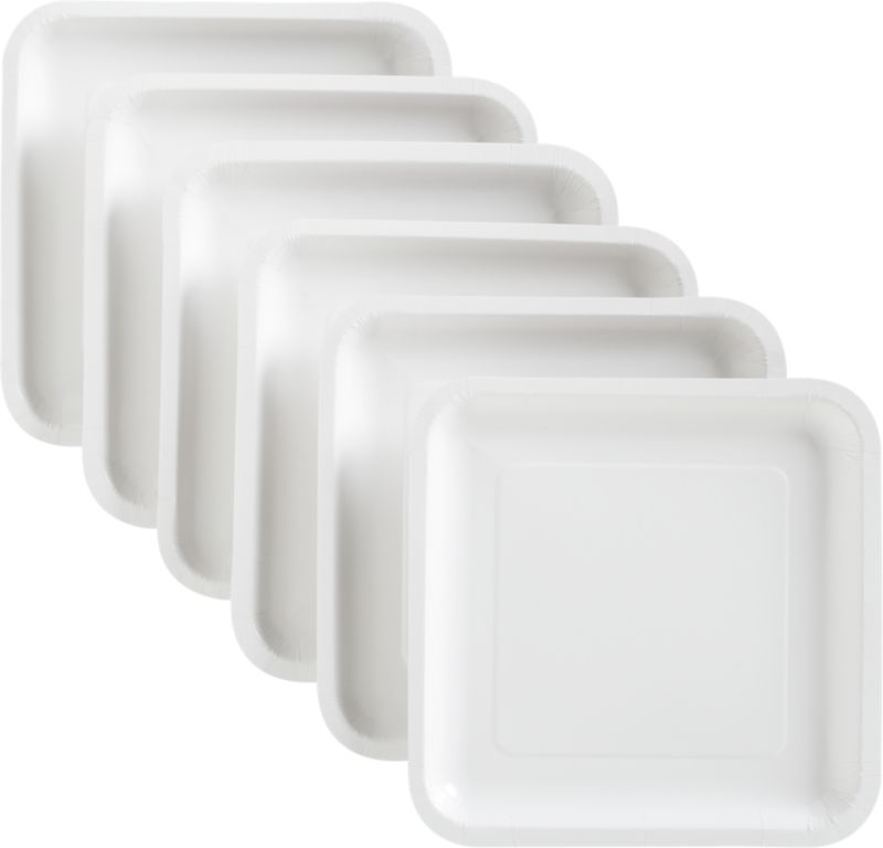 White Deep Paper Plates Set of 18