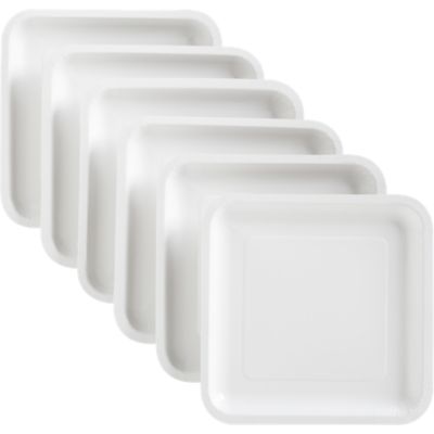 White Deep Paper Plates Set of 18