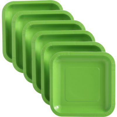 Set of 18 Lime Deep Paper Plates