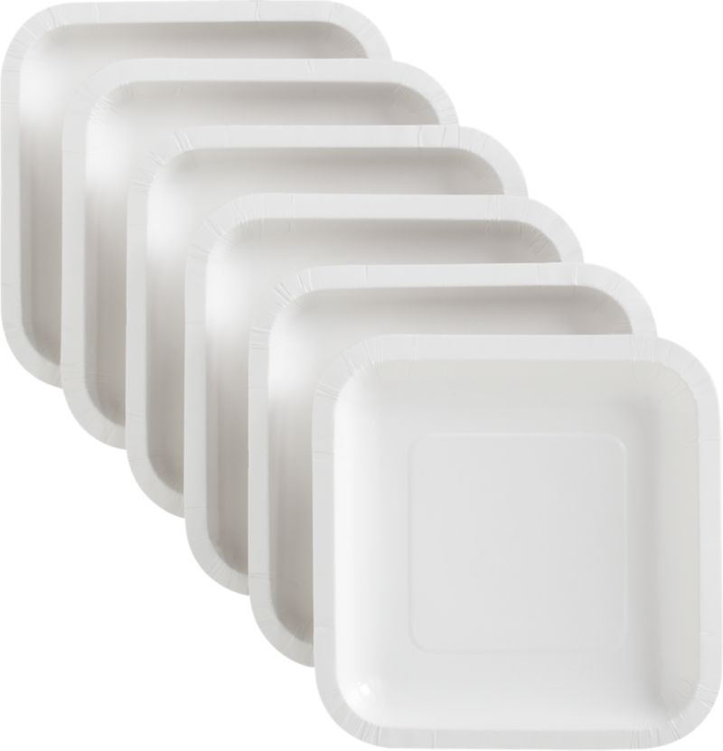 Set of 18 White Deep Paper Plates
