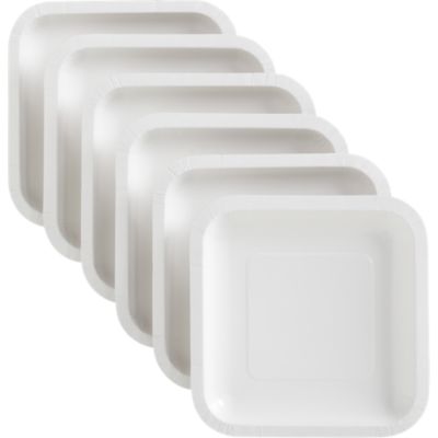 Set of 18 White Deep Paper Plates