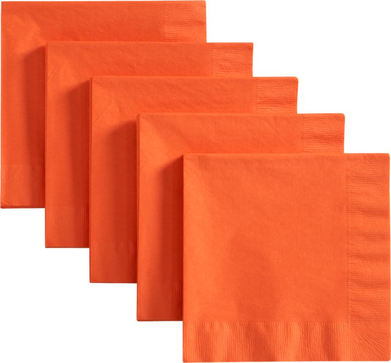 Set of 50 Orange Lunch Napkins