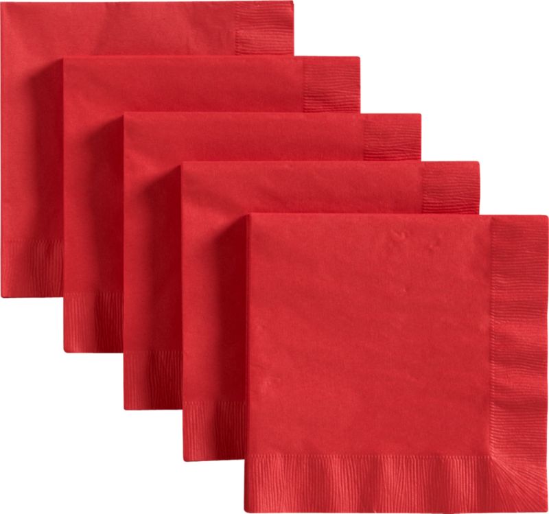 Red Lunch Napkins Set of 50