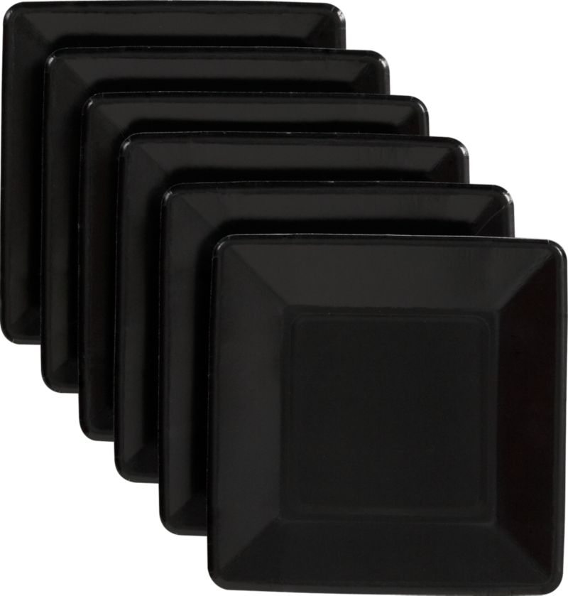 Black Paper Plates Set of 18