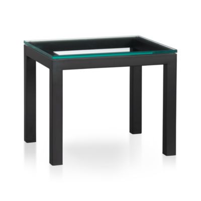 Parsons 20x24 Side Table with Glass Top