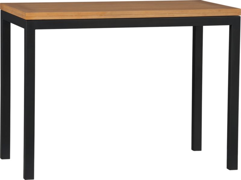 Parsons Bamboo Top High Dining Table with Natural Dark Steel Base
