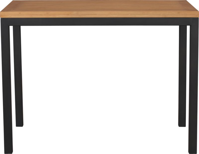 Parsons Bamboo Top High Dining Table with Natural Dark Steel Base