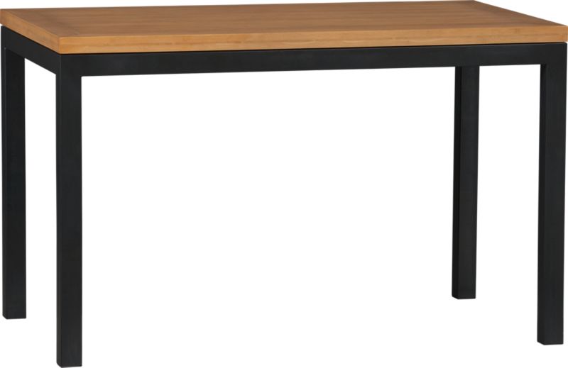Parsons Bamboo Top 48x28 Dining Table with Natural Dark Steel Base