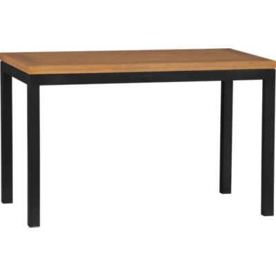 Parsons Bamboo Top 48x28 Dining Table with Natural Dark Steel Base