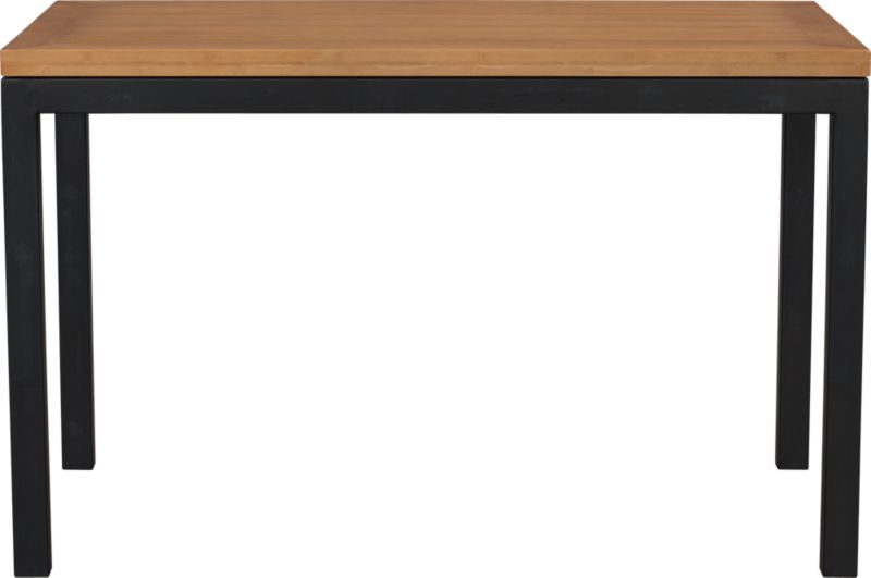 Parsons Bamboo Top 48x28 Dining Table with Natural Dark Steel Base