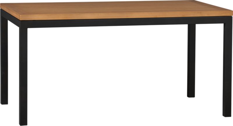 Parsons Bamboo Top 60x36 Dining Table with Natural Dark Steel Base