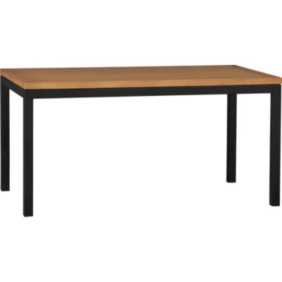 Parsons Bamboo Top 60x36 Dining Table with Natural Dark Steel Base