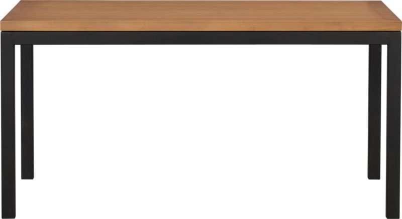 Parsons Bamboo Top 60x36 Dining Table with Natural Dark Steel Base
