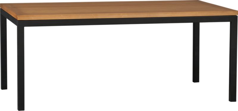 Parsons Bamboo Top 72x42 Dining Table with Natural Dark Steel Base
