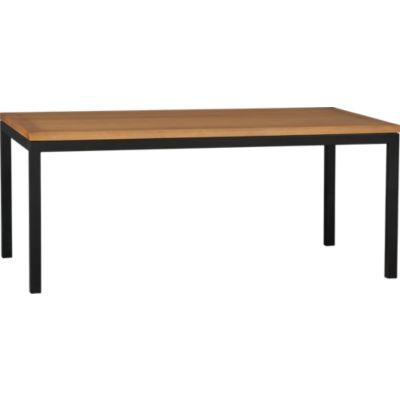Parsons Bamboo Top 72x42 Dining Table with Natural Dark Steel Base