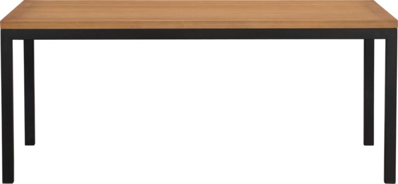 Parsons Bamboo Top 72x42 Dining Table with Natural Dark Steel Base