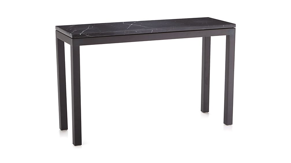 Parsons Console Table with Black Marble Top Crate and Barrel