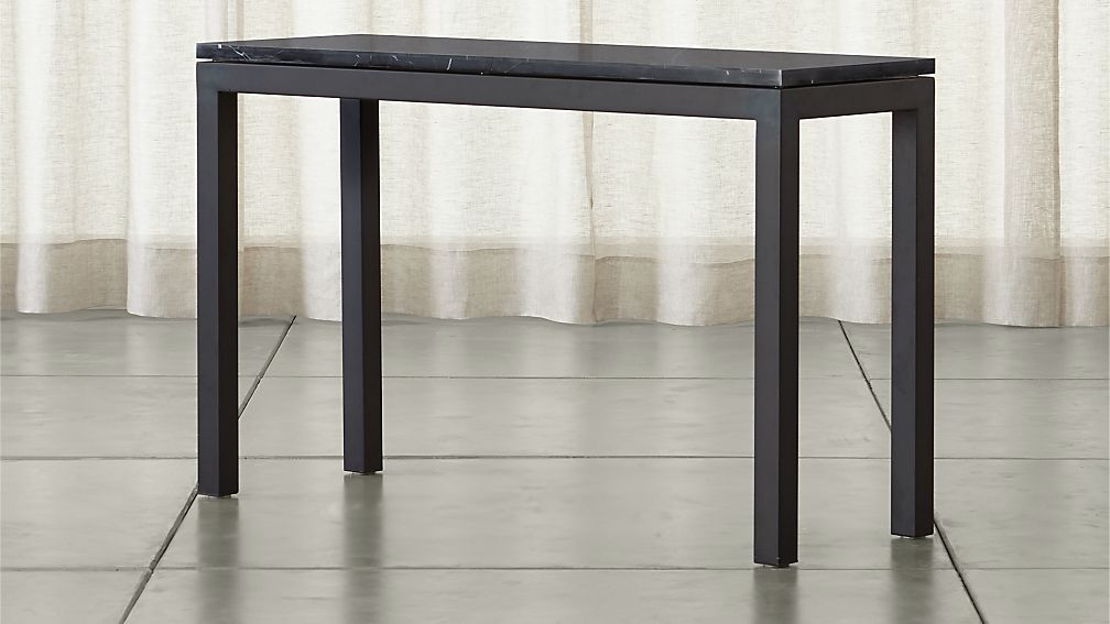 Parsons Console Table with Black Marble Top Crate and Barrel