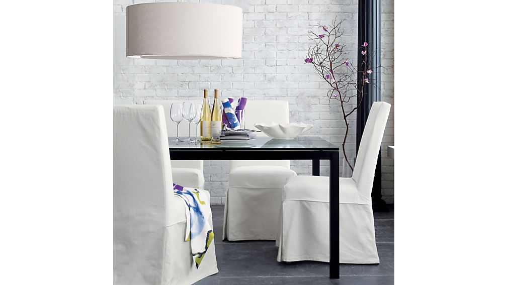 White Slipcover Only for Slip Side Chair Crate and Barrel