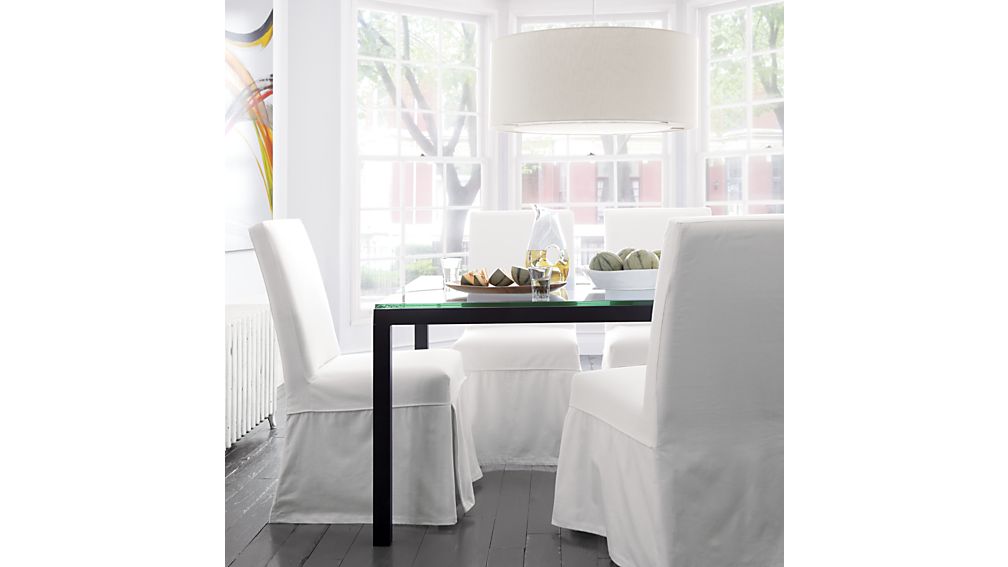 White Slipcover Only for Slip Side Chair Crate and Barrel