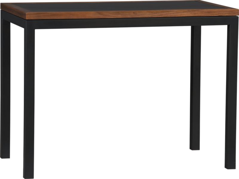 Parsons Elm-Framed Steel Top High Dining Table with Natural Dark Steel Base