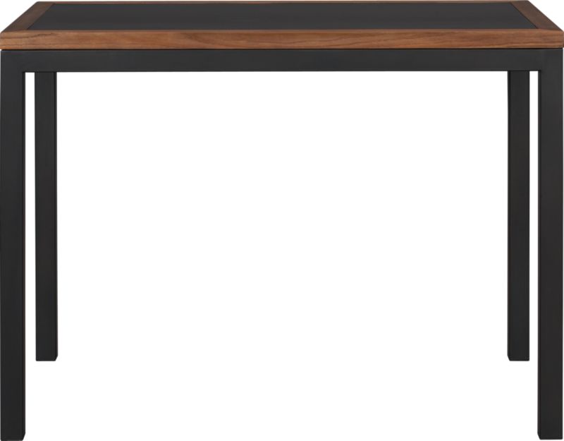 Parsons Elm-Framed Steel Top High Dining Table with Natural Dark Steel Base